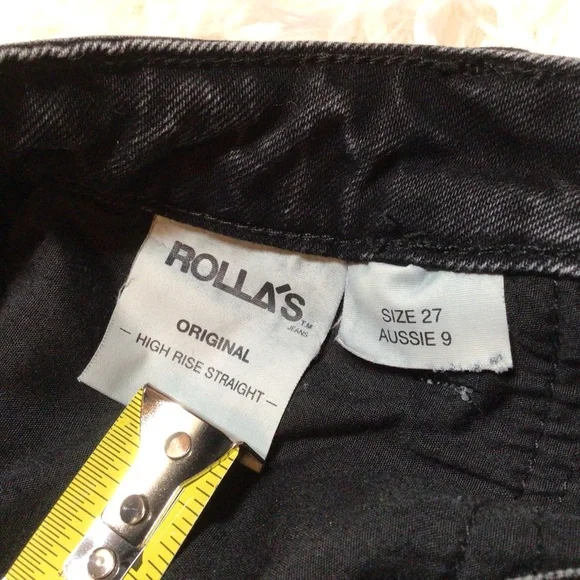 ROLLA’S Original Straight 27 Black Peachy Booty Butt Pockets Sexy Aussie S Petit - Picture 7 of 14